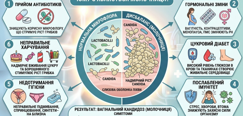 Почему появляется молочница: основные причины